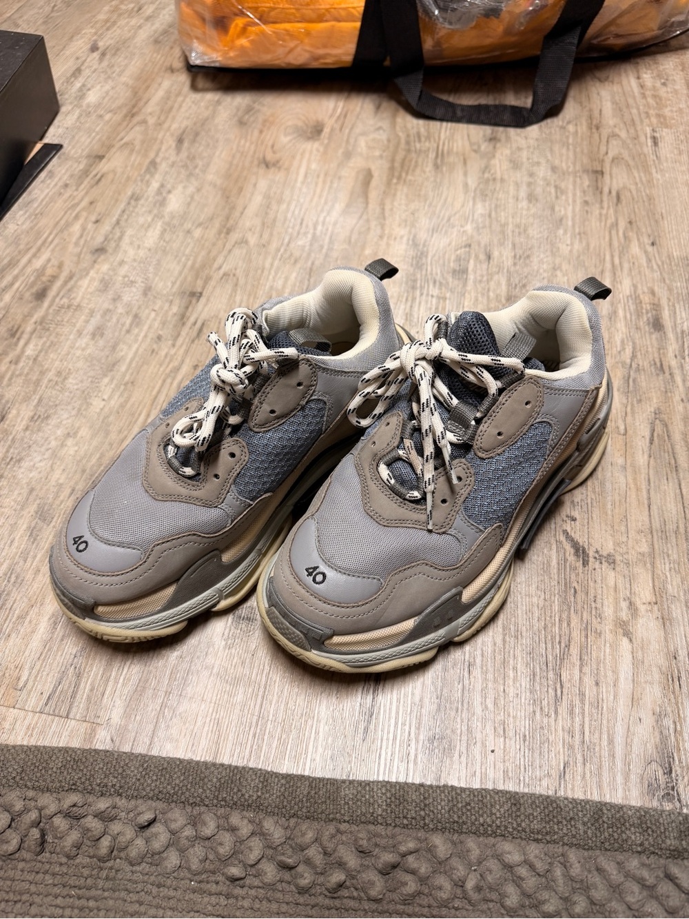 Balenciaga Triple S Sneakers - Gray and Tan